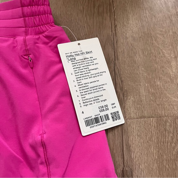 Lululemon Hotty Hot High Rise Skirt Long Sonic Pink size‎ 4 NWT - Picture 6 of 9